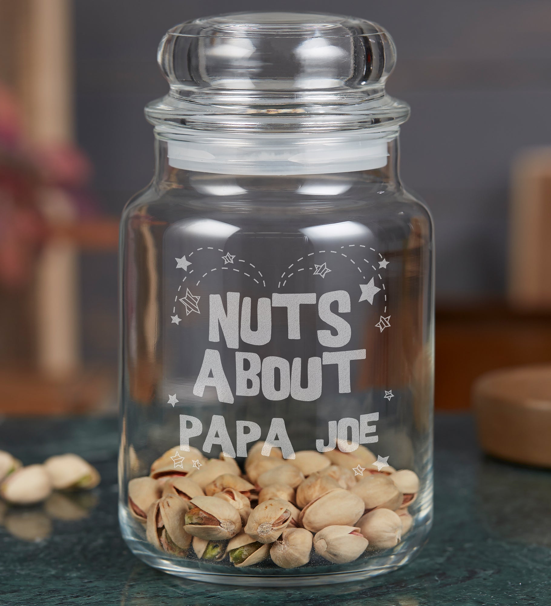 Nuts About...Engraved Glass Treat Jar